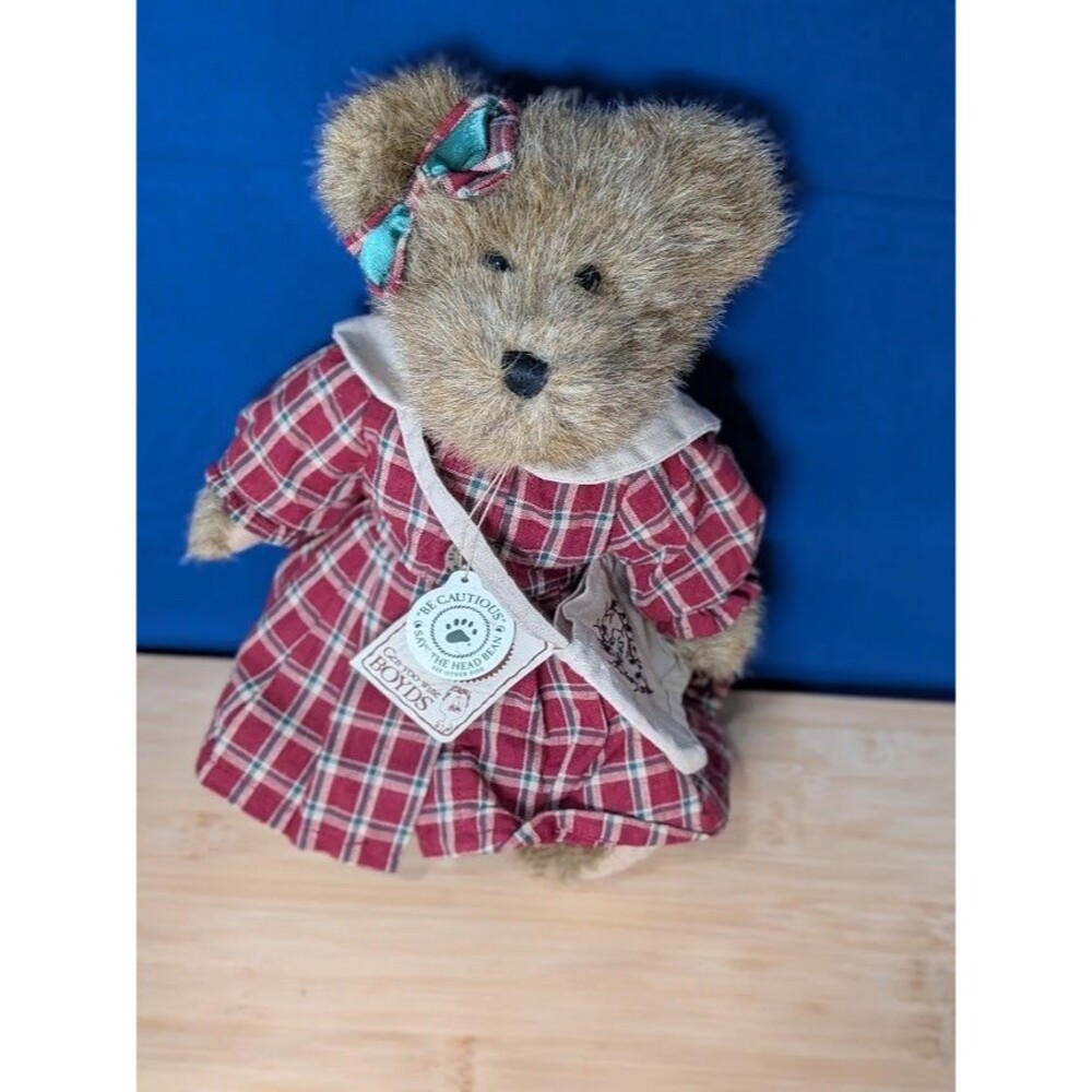 NWT Vintage Boyds Bear Aimee Warmheart 917371 T.J's Best Dressed Plaid Dress 10"